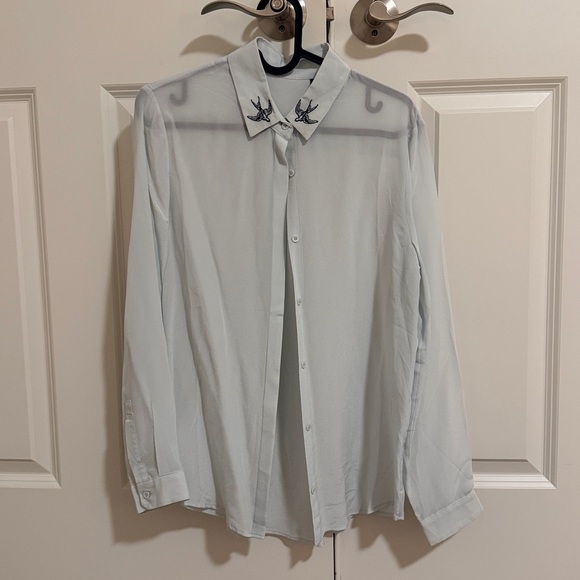 The Kooples Tops - The Kooples sky blue 100% silk button down shirt / blouse, size M, new